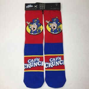 Odd Sox 1 Pair Cap'n Crunch Cereal Crew Socks R-35386MONCD Blue Red Size 6-13